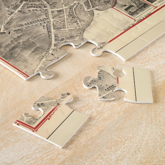 Pictorial Map of Norwalk CT (1889) Legpuzzel (Zijkant)