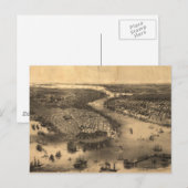  Pictorial Map of NYC and Brooklyn (1851) Briefkaart (Voorkant / Achterkant)