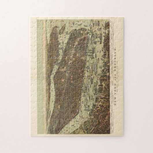  Pictorial Map of NYC and Brooklyn (1892) Legpuzzel (Verticaal)