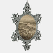  Pictorial Map of Olympia Washington (1879) Tin Sneeuwvlok Ornament (Links)