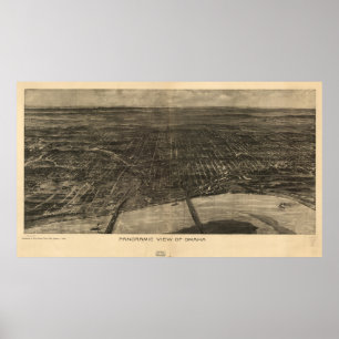  Pictorial Map of Omaha Nebraska (1906) Poster