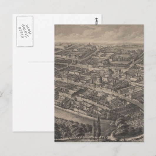  Pictorial Map of Oxford England (1850) Briefkaart (Voorkant / Achterkant)
