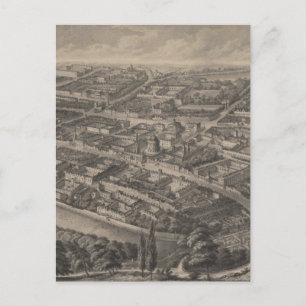  Pictorial Map of Oxford England (1850) Briefkaart