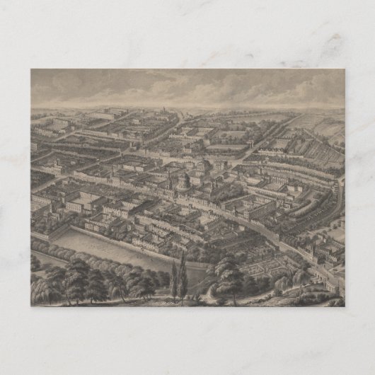  Pictorial Map of Oxford England (1850) Briefkaart (Voorkant)