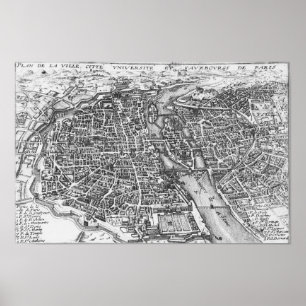  Pictorial Map of Paris (17e eeuw) Poster