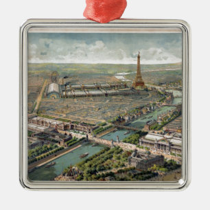  Pictorial Map of Paris (1900) Metalen Ornament