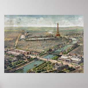  Pictorial Map of Paris (1900) Poster