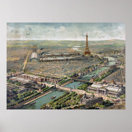  Pictorial Map of Paris (1900) Poster (Voorkant)