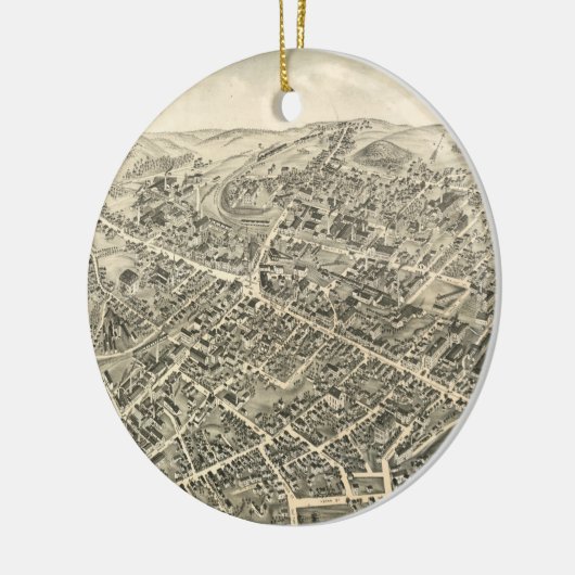  Pictorial Map of Peabody MA (1877) Keramisch Ornament (Links)