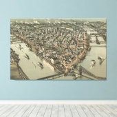 Pictorial Map of Pittsburgh (1902) Canvas Afdruk (Insitu (Houten vloer))