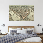 Pictorial Map of Pittsburgh (1902) Canvas Afdruk (Insitu (Slaapkamer))