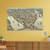 Pictorial Map of Pittsburgh (1902) Canvas Afdruk (Insitu (Woonkamer))