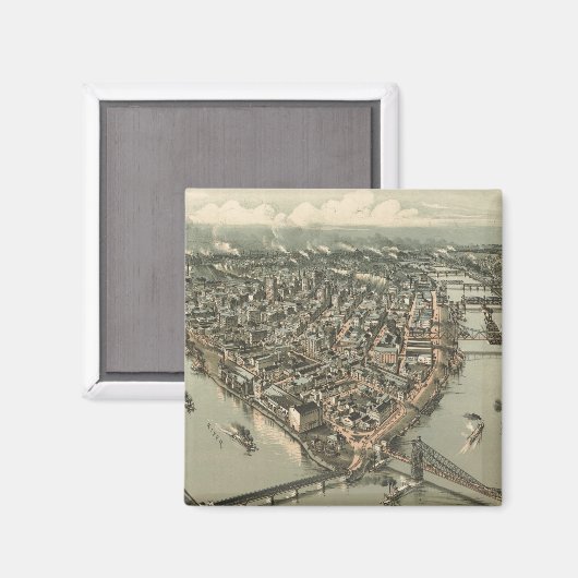 Pictorial Map of Pittsburgh (1902) Magneet (Voorkant / Achterkant)