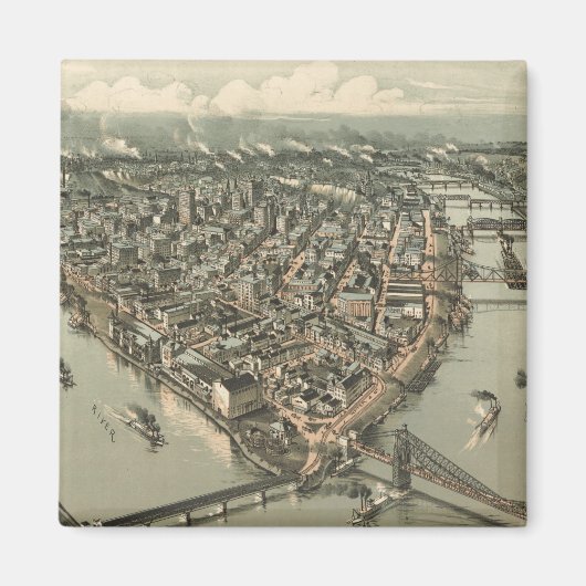  Pictorial Map of Pittsburgh (1902) Magneet (Voorkant)
