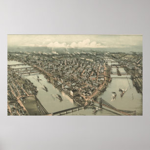  Pictorial Map of Pittsburgh (1902) Poster