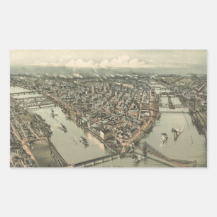 Pictorial Map of Pittsburgh (1902) Rechthoekige Sticker