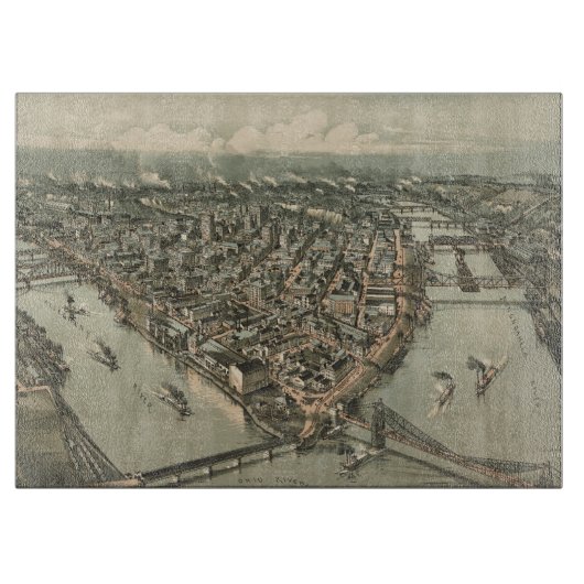  Pictorial Map of Pittsburgh (1902) Snijplank (Voorkant)