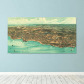  Pictorial Map of Plymouth MA (1910) Canvas Afdruk (Insitu (Houten vloer))