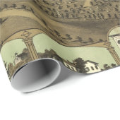  Pictorial Map of Pontiac Michigan (1867) Cadeaupapier (Rol Hoek)