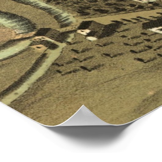  Pictorial Map of Pontiac Michigan (1867) Poster (Hoek)