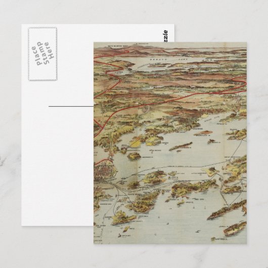  Pictorial Map of Portland Maine (1906) Briefkaart (Voorkant / Achterkant)