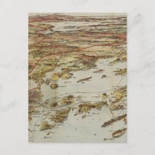 Pictorial Map of Portland Maine (1906) Briefkaart