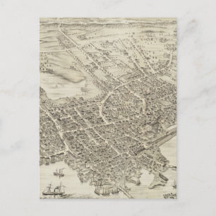  Pictorial Map of Portsmouth NH (1877) Briefkaart