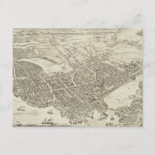  Pictorial Map of Portsmouth NH (1877) Briefkaart