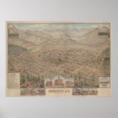  Pictorial Map of Prescott Arizona (1885) Poster (Voorkant)