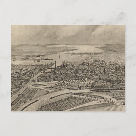  Pictorial Map of Providence RI (1896) Briefkaart (Voorkant)