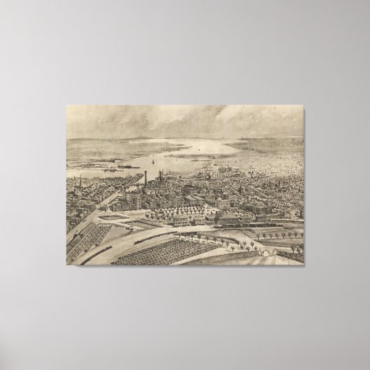  Pictorial Map of Providence RI (1896) Canvas Afdruk (Voorkant)
