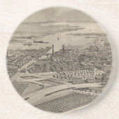  Pictorial Map of Providence RI (1896) Zandsteen Onderzetter (Voorkant)