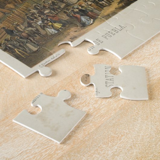  Pictorial Map of Puebla Mexico (1869) Legpuzzel (Zijkant)