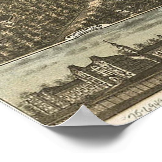 Pictorial Map of Raleigh NC (1872) Poster (Hoek)