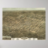  Pictorial Map of Raleigh NC (1872) Poster (Voorkant)