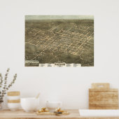  Pictorial Map of Raleigh NC (1872) Poster (Keuken)