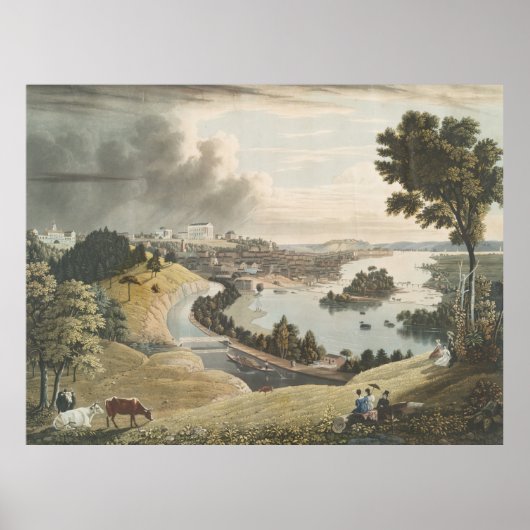  Pictorial Map of Richmond VA (1834) Poster (Voorkant)