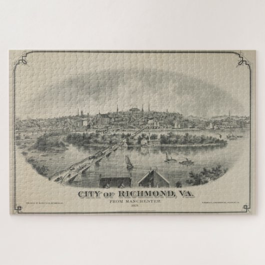 Pictorial Map of Richmond VA (1876) Legpuzzel (Horizontaal)