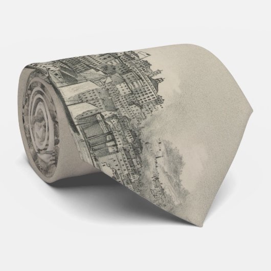  Pictorial Map of Richmond VA (1876) Stropdas (Opgerold)