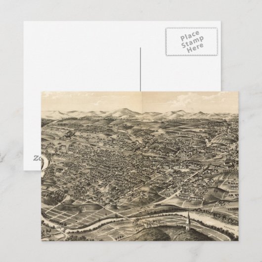  Pictorial Map of Roanoke Virginia (1891) Briefkaart (Voorkant / Achterkant)