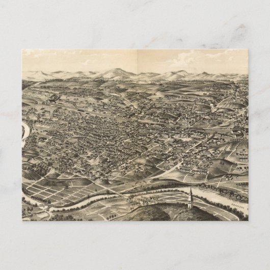  Pictorial Map of Roanoke Virginia (1891) Briefkaart (Voorkant)