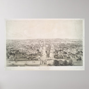  Pictorial Map of Rochester NY (1854) Poster
