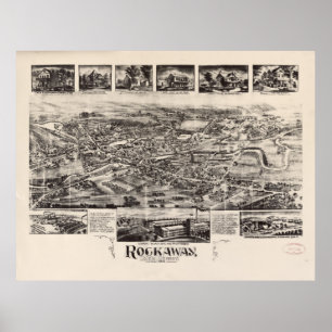  Pictorial Map of Rockaway NJ (1902) Poster