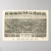Pictorial Map of Rutherford NJ (1904) Poster (Voorkant)