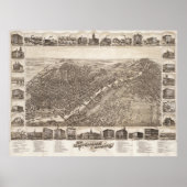  Pictorial Map of Saginaw Michigan (1885) Poster (Voorkant)