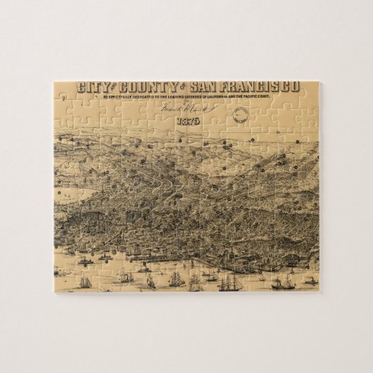 Pictorial Map of San Francisco (1875) Legpuzzel (Horizontaal)