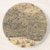  Pictorial Map of San Francisco (1875) Zandsteen Onderzetter (Voorkant)