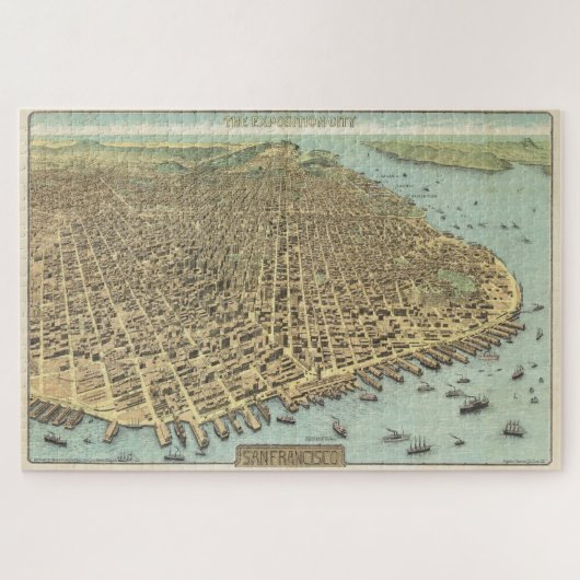 Pictorial Map of San Francisco CA (1913) Legpuzzel (Horizontaal)