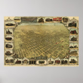  Pictorial Map of San Jose CA (1901) Poster (Voorkant)