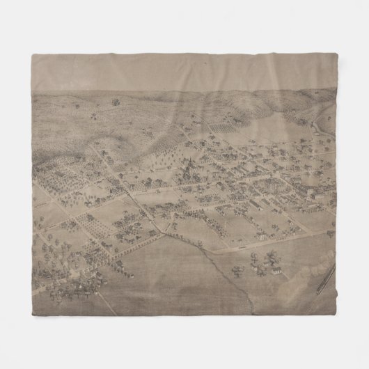 Pictorial Map of San Marcos Texas (1881) Fleece Deken (Voorkant (Horizontaal))